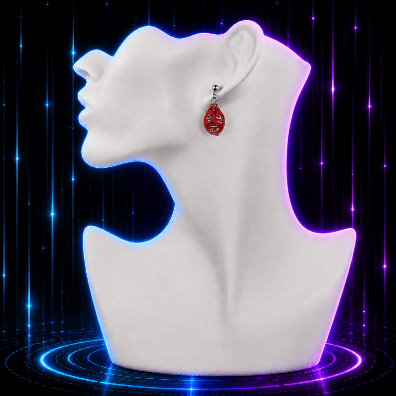 Awakened Crimson Relic Anime Earrings