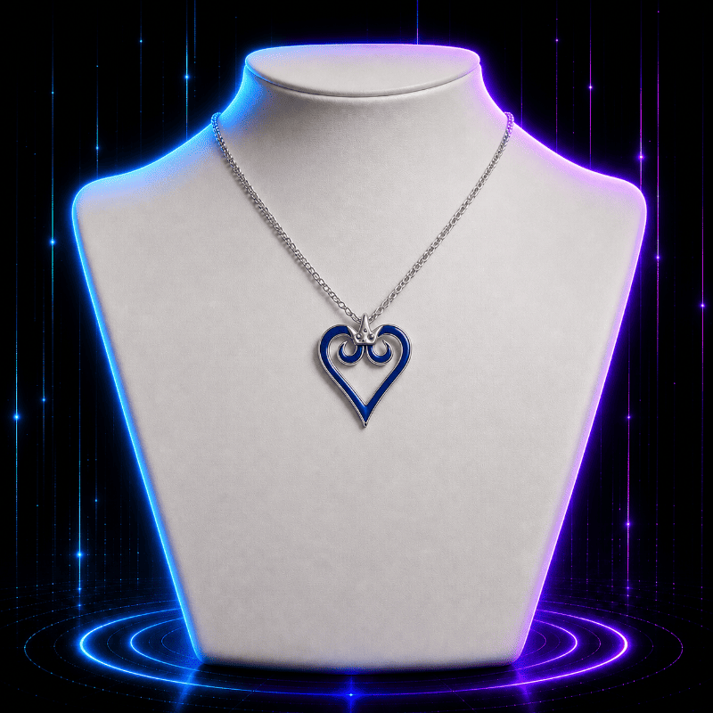 Blue Heart Emblem Gaming Necklace