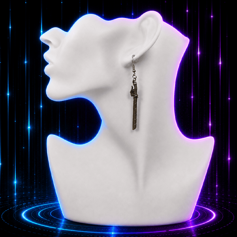 Bronze Vanguard Blade Anime Earrings