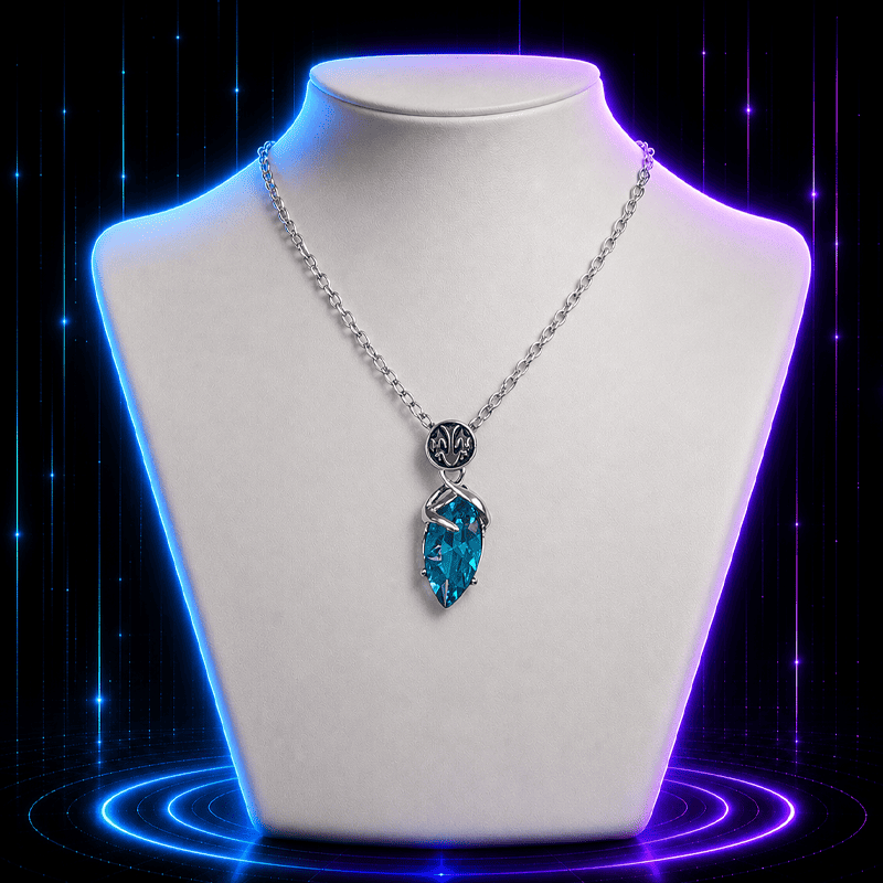 Cerulean Prayer Crystal Gaming Necklace