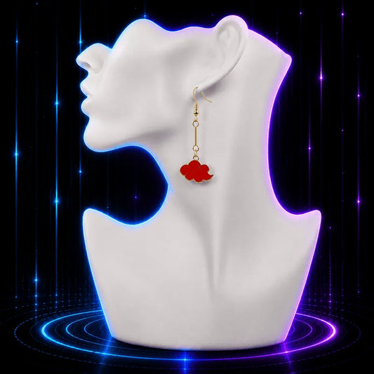 Red Cloud Dangle Anime Earrings