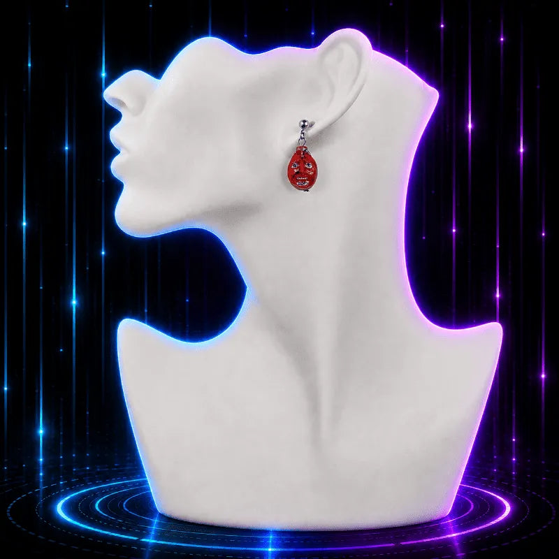 Awakened Crimson Relic Anime Earrings