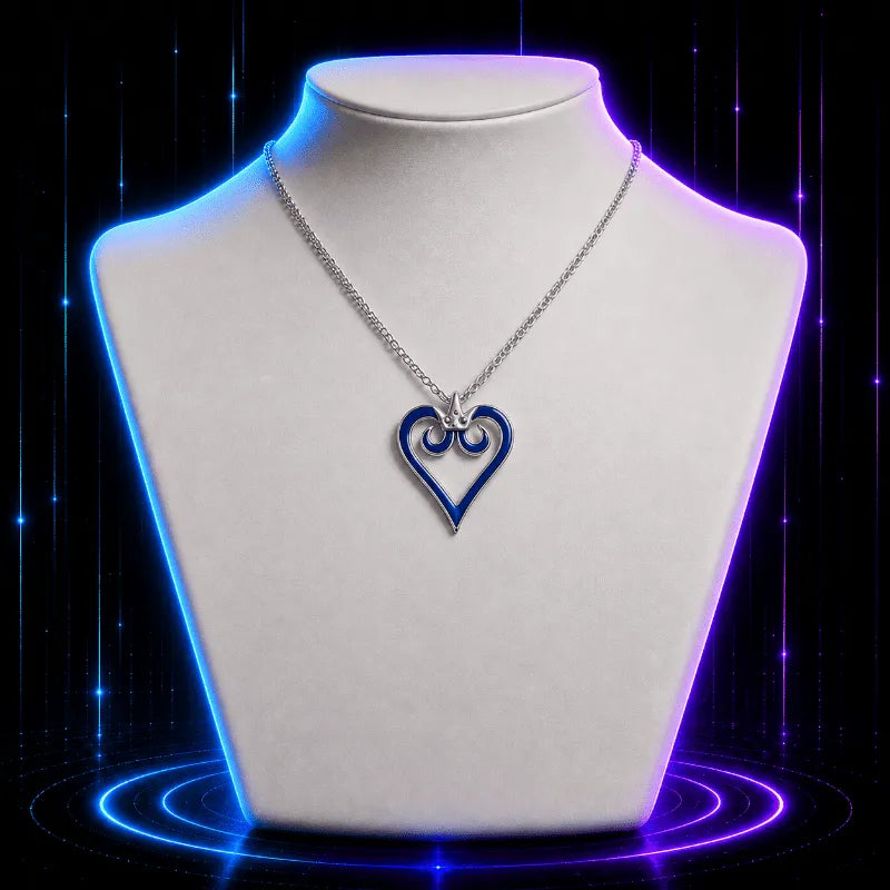 Blue Heart Emblem Gaming Necklace