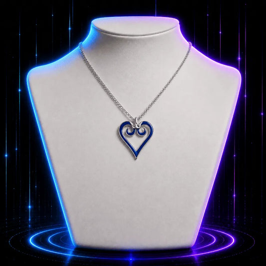 Blue Heart Emblem Gaming Necklace