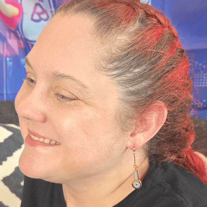 Zipper Tag Anime Earrings