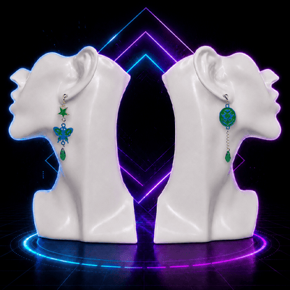 Butterfly and Scarab Anime Earrings