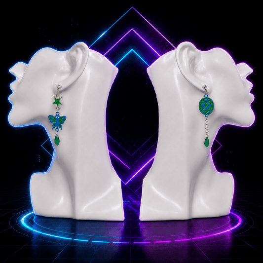 Butterfly and Scarab Anime Earrings