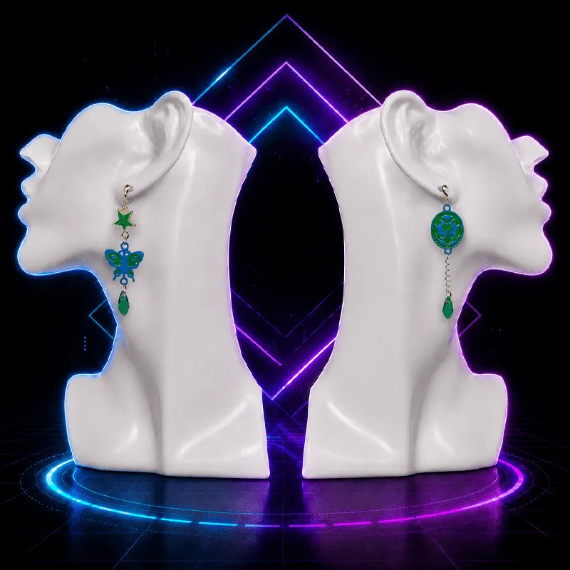 Butterfly and Scarab Anime Earrings