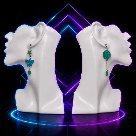 Butterfly and Scarab Anime Earrings