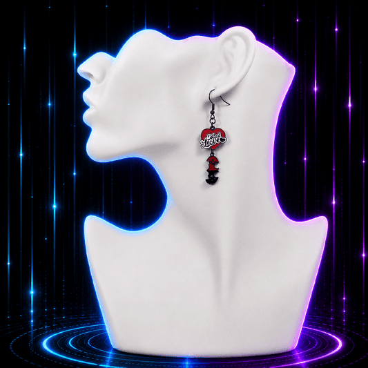 Chaos Heart and Vigilante Emblem Gaming Earrings