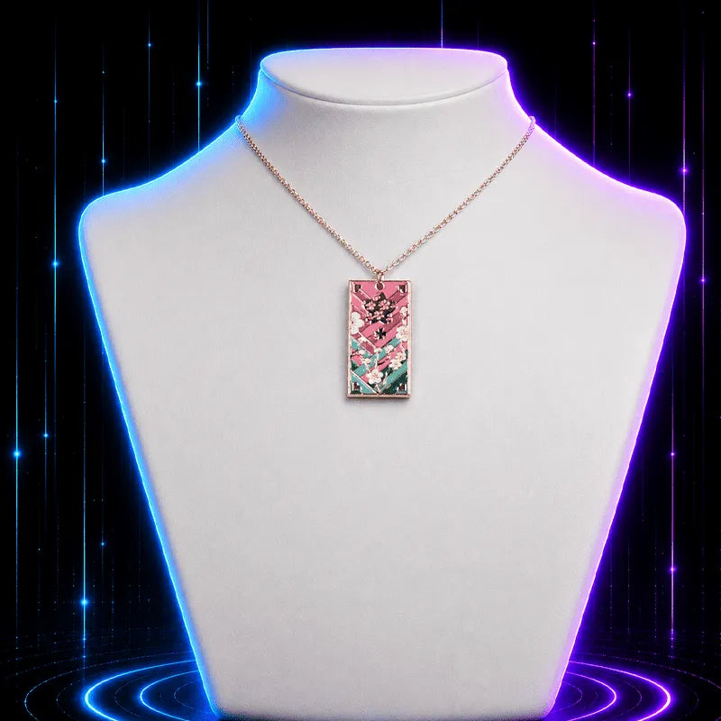 Cherry Blossom Hanafuda Anime Necklace