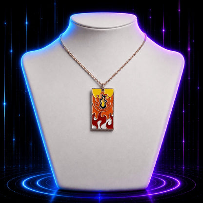 Flame Hanafuda Anime Necklace