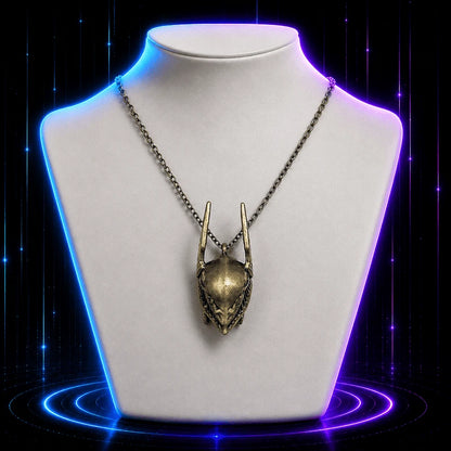 Golden Warrior Helmet Gaming Necklace