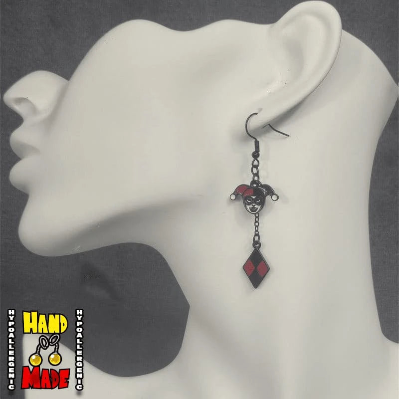 Harlequin Jester Gaming Earrings