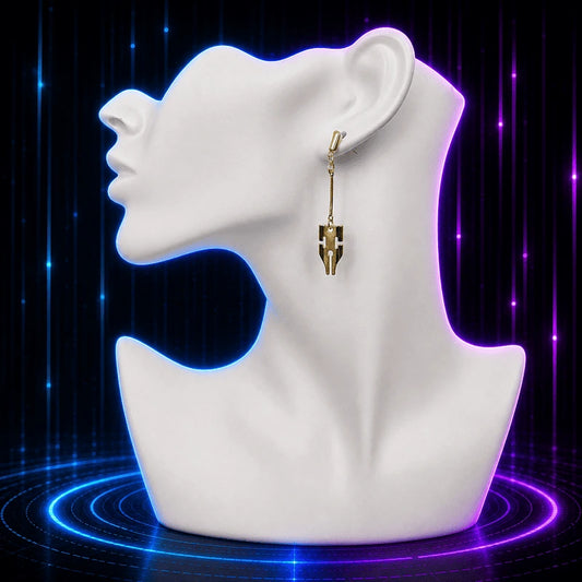 Jeweled Gold Mask Anime Earrings