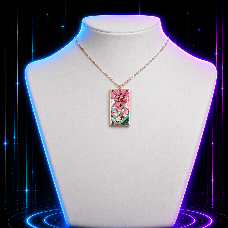 Cherry Blossom Hanafuda Anime Necklace