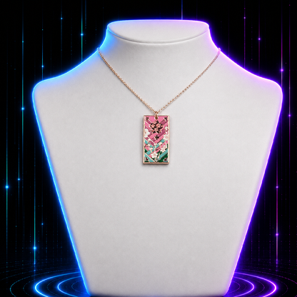 Cherry Blossom Hanafuda Anime Necklace