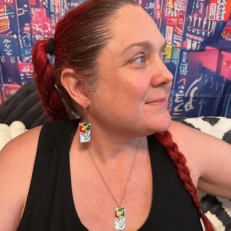 Water Wave Hanafuda Anime Necklace