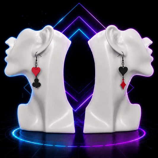Mismatched Suit of Cards Earrings