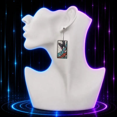 Mosaic Butterfly Hanafuda Anime Earrings