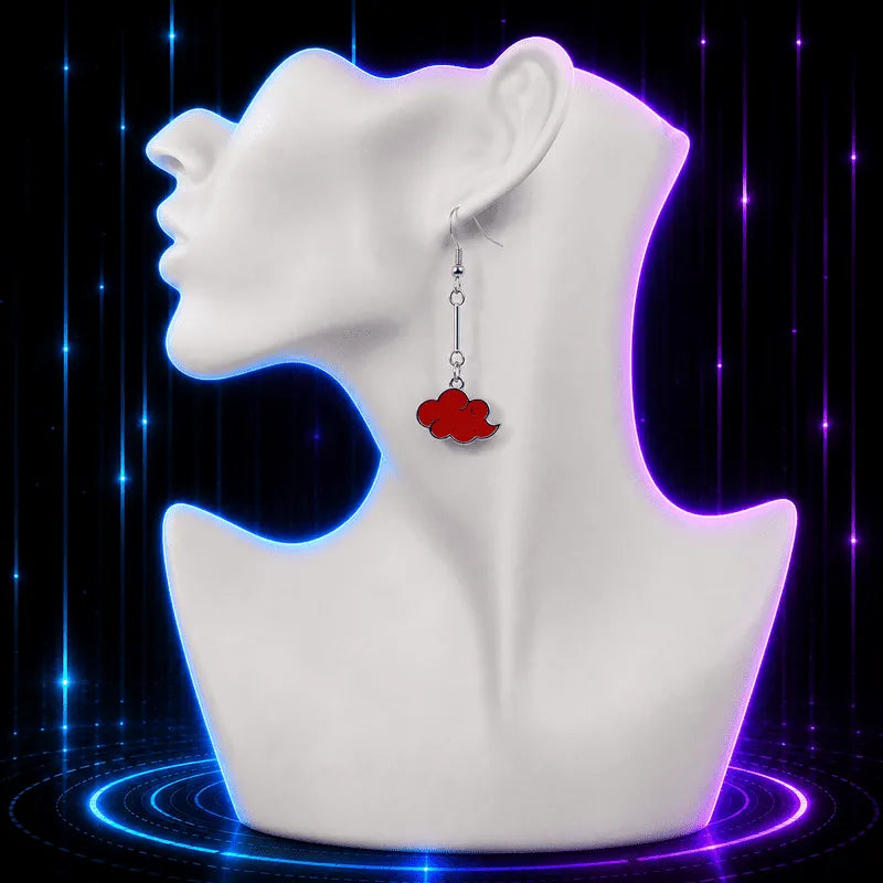 Red Cloud Dangle Anime Earrings
