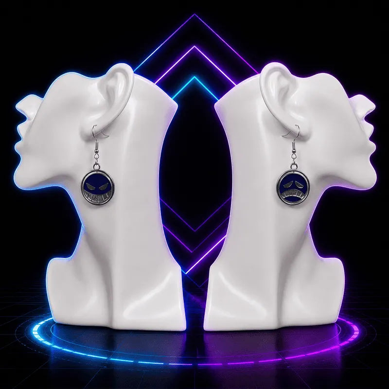 Rotating Spade Anime Earrings